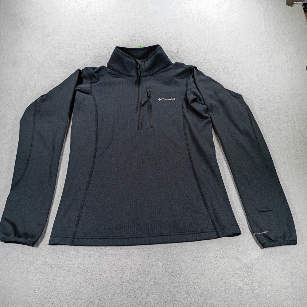 Columbia Womens Omni-Wick Half-Zip Pullover Gray Small Grid Fleece